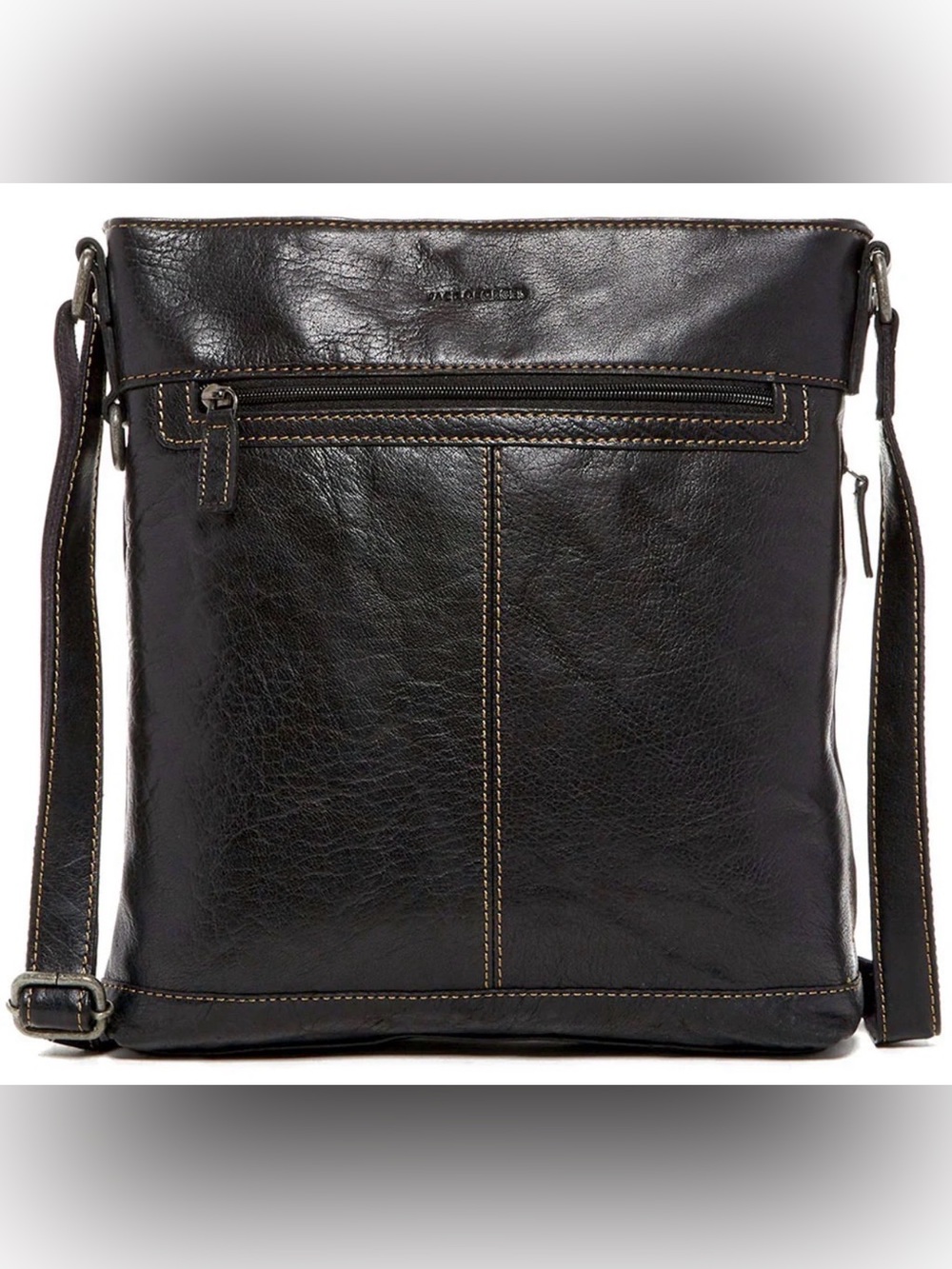 Jack Georges Voyager black hand-stained buffalo leather Crossbody Bag